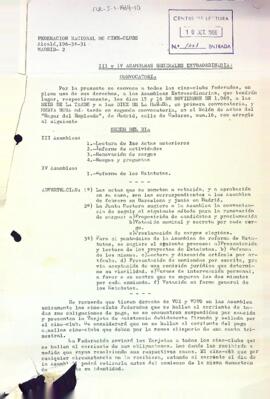 Convocatòria de reunió de la Federación Nacional de Cine-Clubs