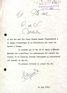 Carta del president a Josep Blanch Massó