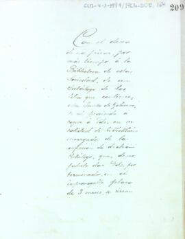 Carta als bibliotecaris Salvador Vilanova i Joan Puig Algué demanant que informin de la situació en la qual es troba el catàleg de les obres de la biblioteca de l'entitat