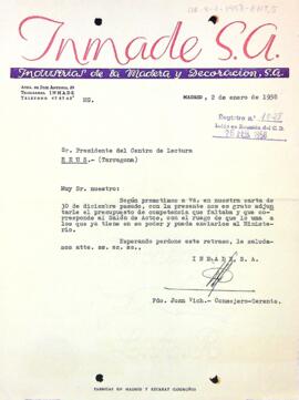 Pressupost de l'empresa Inmade S. A.