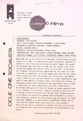 Fitxa tècnica del film "Intimini osvetleni"