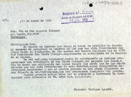 Carta del president a la vídua d'August Lletget