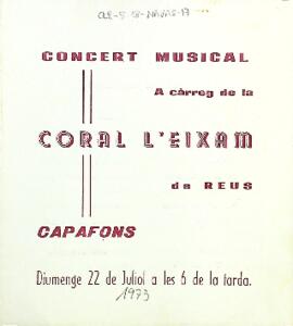Concert musical a càrrec de la Coral L'Eixam