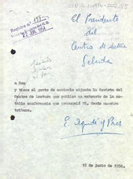 Carta del president a Luís de Sosa, Alonso Muñoz i Santiago Galindo