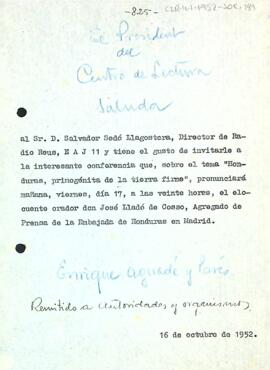 Carta d'Enric Aguadé Parés a Salvador Sedó Llagostera
