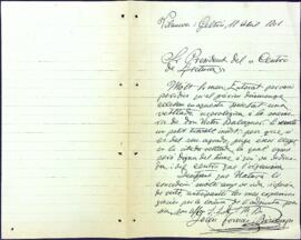 Carta de Joan Tomàs i Biscamps adjuntant una poesia per a la vetllada necrològica a Victor Balaguer