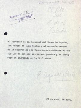 Rebut de la Memòria de la sucursal del Banc d'Espanya