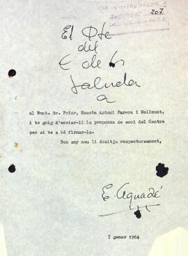 Proposta de soci d'Antoni Parera