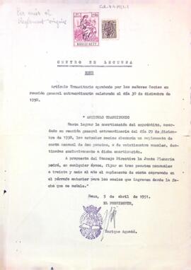 Article transitori autoritzat per Governació Civil