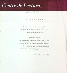 Avís als socis de convocatòria d'eleccions