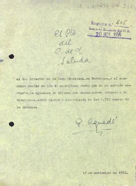 Agraïment del president del Centre de Lectura al director de la Casa Americana a Barcelona