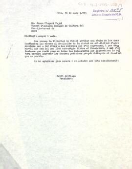 Sol·licitud del president al regidor de cultura de Reus demanant una subvenció per a les reformes que es volen fer a l'entitat