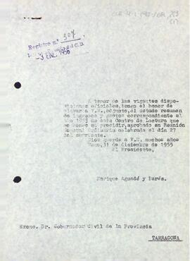 Resum d'ingressos i despeses del 1955