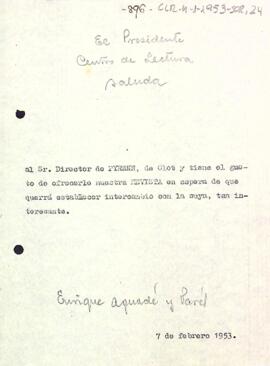 Carta del president al director de Pyrene