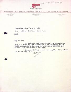 Factura per part de Antonio Banús