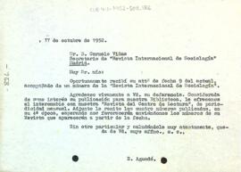 Carta d'Enric Aguadé Parés a Carmelo Viñas