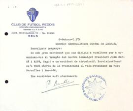 Carta del C. F. Reddis