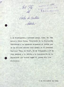 Agraïment per un trofeu