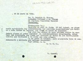 Carta d'Enric Aguadé Parés al Consulat d'Estats Units