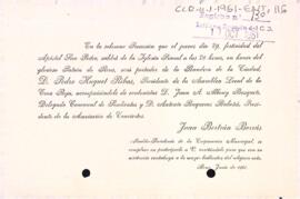 Invitació de l'alcalde de Reus al president del Centre de Lectura