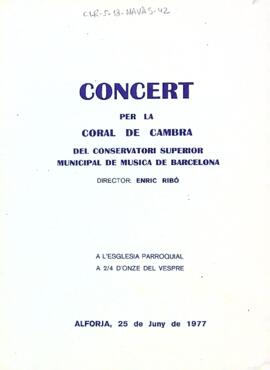 Concert per la Coral de Cambra del Conservatori Superior Municipal de Música de Barcelona