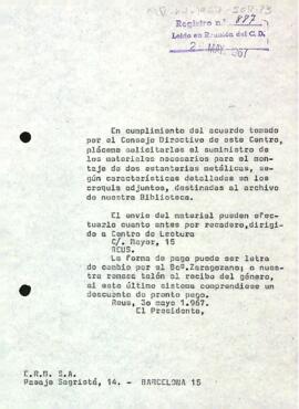 Carta del president a E.R.M, S.A.