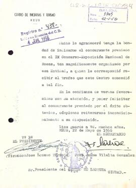 Carta del Centre d'iniciatives i turisme de Reus al president del Centre de Lectura