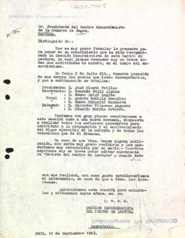 Carta de la Secció Excursionista al president del Centre Excursionista de la Comarca del Bages