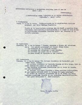 Relació de conferències previstes pel mes d'abril