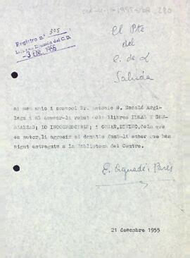 Agraïment a Antonio G. Escolà pel seu donatiu