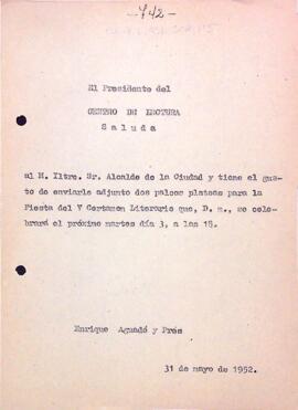 Carta d'Enric Aguadé Parés a l'alcalde de Reus