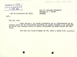 Carta del president a Joaquín Margalef