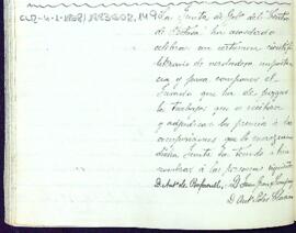 Carta informativa del president del Centre de Lectura, Casimir Grau, a Antonio de Bofarull informant del nom dels membres del jurat certamen