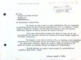Carta del president a Francec Balañá Pallejà