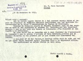 Carta del president a Pere Barrufet