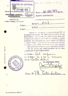 Autorització actes culturals