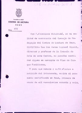 Certificat de Flaviano Francisco