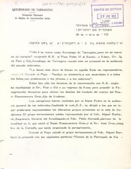 Carta de l'Arquebisbat de Tarragona