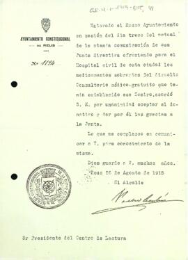 L'alcalde de Reus agraeix el donatiu de medicaments per part del Centre de Lectura