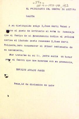 Invitació a l'acte commemoratiu del poeta Josep Martí Folguera
