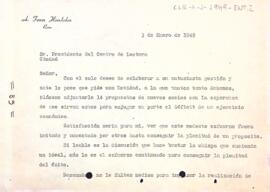 Carta d'Antonio Ferrer Homdedeu enviant 14 propostes de nous socis