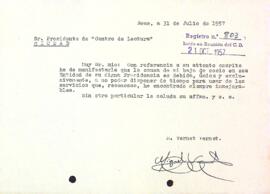 Carta de Miquel Vernet Vernet