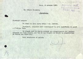 Carta a Rómulo Rocamora amb relació a l'organització del Concurs literari
