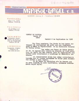 Carta de Mirasol-Urgel S.A