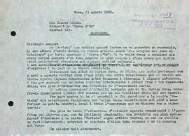 Carta a Ernest Lluch sobre el seu article publicat a la Revista del Centre de Lectura