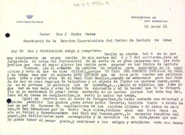 Carta del Marquès de Santa María del Villar a la Secció Excursionista