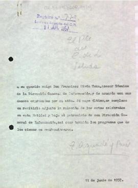 Carta a Francisco Girón Tena