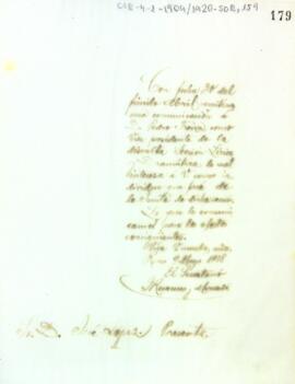 Comunicació de la junta de govern a José López, com a membre de la junta que era de la Secció Lírica i Dramàtica, per informar de la carta que s'ha enviat a Pedro Freixa