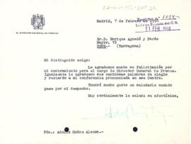 Agraïment d'Adolfo Muñoz