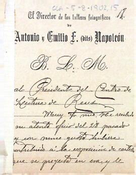 El taller fotogràfic d'Antonio y Emilio Napoleón no podrà enviar cap cartell